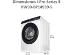 Lavadora carga frontal - Haier I-Pro Series 3 HW90-BP14939-S, 9kg, 1400rpm, Motor Inverter, Vapor, Antibacterias, Blanco - Imagen 17