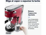 Cafetera express - De'Longhi Dedica EC685.R, 1300 W, 15 bar, Thermoblock, Espresso manual, Función 2 tazas, Rojo - Imagen 4