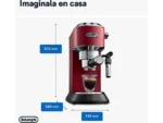 Cafetera express - De'Longhi Dedica EC685.R, 1300 W, 15 bar, Thermoblock, Espresso manual, Función 2 tazas, Rojo - Imagen 6