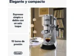 Cafetera express - De'Longhi Dedica EC685.M, 1300 W, 15 bar, Thermoblock, Espresso manual, Función 2 tazas, Metalizado - Imagen 2
