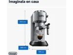 Cafetera express - De'Longhi Dedica EC685.M, 1300 W, 15 bar, Thermoblock, Espresso manual, Función 2 tazas, Metalizado - Imagen 6