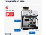 Cafetera express - De'Longhi La Specialista mini Arte EC9155.MB, 1400 W, 15 bar, 1.7 l, Thermoblock, Espresso con molinillo, Metalizado/Negro - Imagen 2