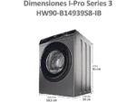 Lavadora carga frontal - Haier I-Pro Series 3 HW90-B14939S8-IB, 9kg, 1400rpm, Direct Motion, Vapor, Antibacterias, Antracita - Imagen 4