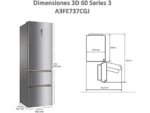 Frigorífico combi - Haier 3D 60 Series 3 A3FE737CGJ, No Frost, 200 cm, 371 l, Motor Inverter, Botellero, Inox - Imagen 7