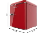 Nevera pequeña - Cecotec Bolero Coolmarket TT Origin 45 Red, 55 cm, 45 l, LED interior, Tirador cromado, Red - Imagen 2
