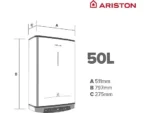 Termo eléctrico - Ariston Velis Tech Dry Wifi 50, 1500 W, 8 bar, 50 l, Multiposición, Gris - Imagen 3