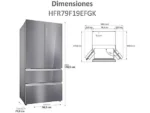 Frigorífico americano - Haier FD 90 Series 7 HFR79F19EFGK, No Frost lateral, 190 cm, 703 l, Motor Inverter, Antibacterias Pro, Cristal Zafiro - Imagen 15