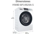 Lavadora carga frontal - Haier I-Pro Series 1 HW80-BP14929A-S, 8 kg, 1400 rpm, Motor Inverter, Antibacterias, Blanco - Imagen 3