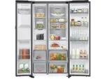 Frigorífico americano - Samsung Bespoke AI RS90F64EETEF, Mono Cooling, No Frost, 178.4 cm, 621 l, Dispensador de agua y hielo, Balda Botellero, Inox - Imagen 3