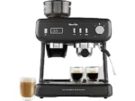 Cafetera express - Breville Barista Max+ VCF152X, 1600 W, 15 bar, Hasta 3 tazas, Molinillo Tap&Go, Negro