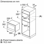 Microondas integrable - Siemens BF722R1B1, SerieIQ700, 1220 W, 5 niveles, Limpieza humidClean, Función cookControl, 21 l, Negro - Imagen 7