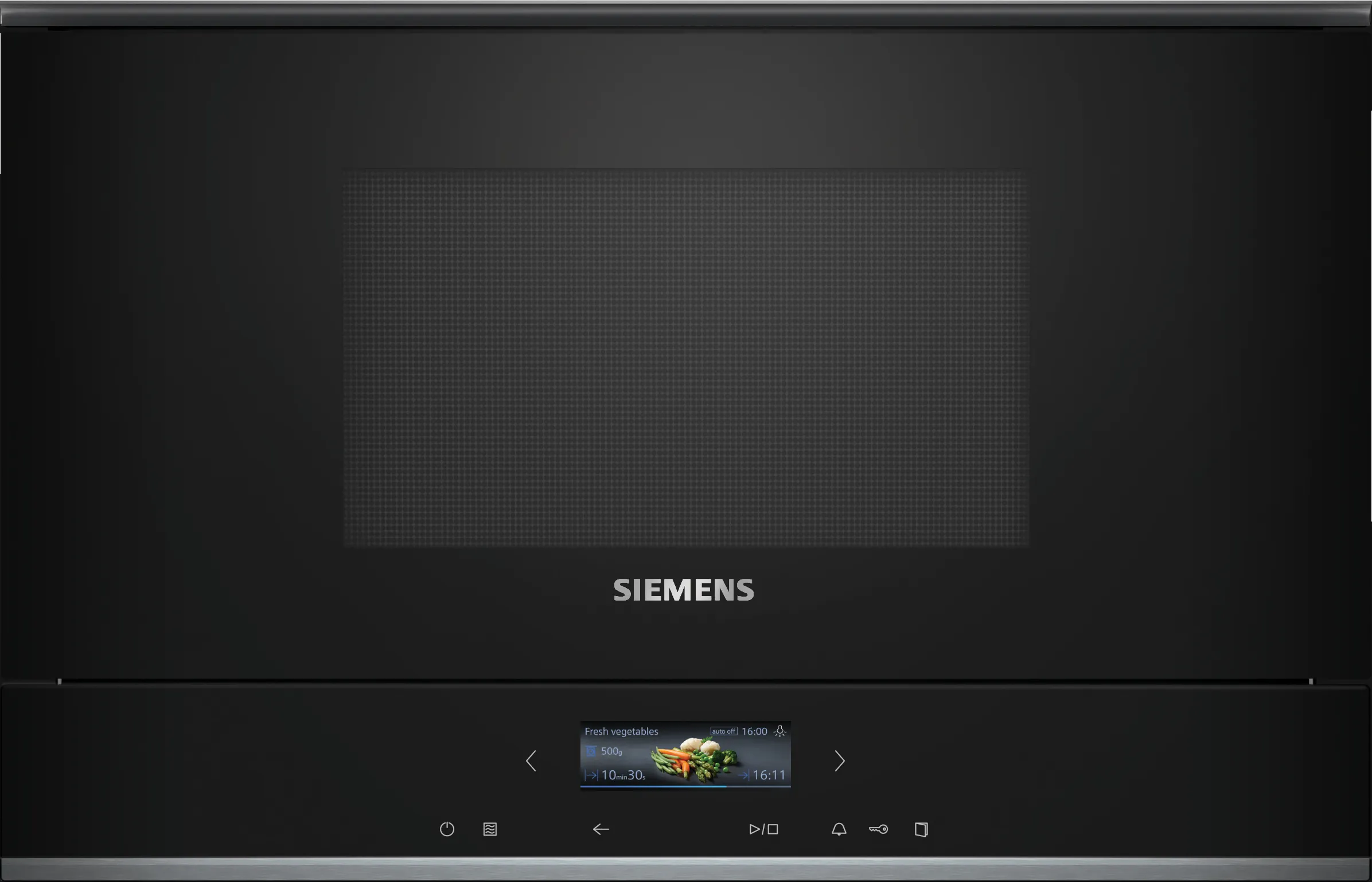 ASSET_MMS_157685277.webp Microondas integrable - Siemens BF722R1B1, SerieIQ700, 1220 W, 5 niveles, Limpieza humidClean, Función cookControl, 21 l, Negro - Imagen 1