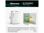 Nevera pequeña - Hisense RL170D4BWE, 133 L, 84.5 cm, Puerta reversible, 40 dB, Blanco - Imagen 2