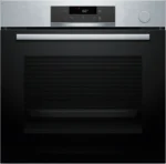 Horno a vapor - Bosch HRG572ES3,Serie 4, Multifunción, Pirolítico y por agua, Función Vapor añadido, Función AirFry, Inox