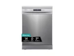 Lavavajillas - Hisense HS623D10X, 14 servicios, 7 programas, 60 cm, Media Carga, Tercera bandeja, Inox