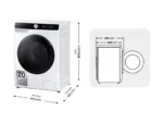 Lavadora secadora - Samsung WD90DG6G94BKU3, Capacidad de lavado 9 Kg, Capacidad de secado 5 kg, AI Control, Autodosificación, Blanco - Imagen 2