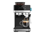 Cafetera express - Cecotec Power Espresso 20 Grind, 20 bar, 1350W, 1.7 l, 2 tazas, Molienda ajustable, Thermoblock, Pantalla táctil, Negro