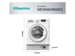 Lavadora secadora integrable - Hisense WD3M841BWIES , 8 kg /6 kg, 19 programas, Lavado Secado 1h, Inverter, Sin Panelar - Imagen 14