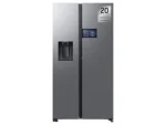 Frigorífico americano - Samsung Bespoke AI RS90F64EETEF, Mono Cooling, No Frost, 178.4 cm, 621 l, Dispensador de agua y hielo, Balda Botellero, Inox