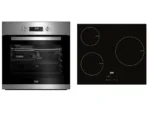 Pack Horno + Placa - Beko BBSE12340XD, Horno Multifunción, 72 l, Placa Inducción, 3 zonas, 59 cm, Negro