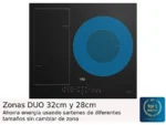 Placa inducción - Beko HIIS63206M, 3 zonas, Zona grande 28 cm, Temporizador, 60 cm, Negro - Imagen 2