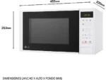 Microondas con grill - LG MH6042DW, 700 W, 2 niveles, Panel táctil, 20 l, Blanco - Imagen 6