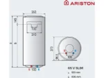 Termo Eléctrico - PRO1 ECO 65 V SLIM 1,8K PL EU ARISTON, 65 l, Blanco - Imagen 3