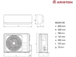 Split 1x1 - ARISTON ALYS MUDO25 ++, Función Inverter, White - Imagen 2