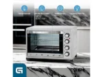 Horno de sobremesa - GRUNKEL Horno eléctrico multifunción de sobremesa de 38L - HR-38SILVER - 2000W - Gris, 2000 W, 38 l, Plata - Imagen 4