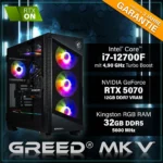 PC Gaming - GREED MK5 INTEL, Intel Core i7 12700F, 32 GB RAM, 1 TB SSD, GeForce RTX™ 5070, Windows 11 Pro, Negro - Imagen 3