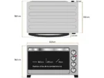 Horno de sobremesa - GRUNKEL Horno eléctrico multifunción de sobremesa de 38L - HR-38SILVER - 2000W - Gris, 2000 W, 38 l, Plata - Imagen 6