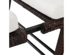 Sofá de jardín - OUTSUNNY Sofá cama de ratán 129x63x67cm, hasta 220,00 kg, Marrón y Beige - Imagen 2