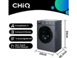 Lavadora carga frontal - CHIQ CW07123863AX, 7 kg, 1200 rpm, 16 programas, Azul oscuro - Imagen 4
