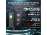 PC Gaming - HYPER BYTE Gen2 4K Gaming, AMD Ryzen 7 5700G, 32 GB RAM, 1 TB SSD, Radeon™ RX Vega 8, Windows 11 Pro, Negro - Imagen 2