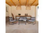 Conjunto de jardín - MC-HAUS OLBIA SET DARK GREY, Mesa + Sofá + 2 Sillones, montaje fácil, Gris oscuro - Imagen 6