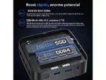 Mini PC - HUIDUN H50-N150, Intel Twin Lake N150(Hasta 3.6GHz), 8 GB RAM, 256 GB SSD, UHD Graphics, Windows 11 Pro, Negro - Imagen 4