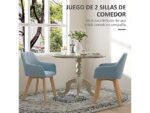 Sillas de comedor - HOMCOM 835-728V00LB, hasta 120 kg, Azul - Imagen 4