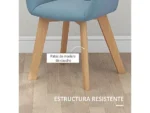 Sillas de comedor - HOMCOM 835-728V00LB, hasta 120 kg, Azul - Imagen 6