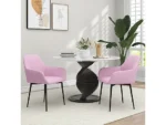 Sillas de comedor - HOMCOM 835-290V00PK, hasta 120 kg, Rosa - Imagen 2