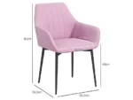 Sillas de comedor - HOMCOM 835-290V00PK, hasta 120 kg, Rosa - Imagen 3