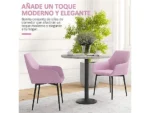 Sillas de comedor - HOMCOM 835-290V00PK, hasta 120 kg, Rosa - Imagen 4