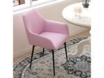 Sillas de comedor - HOMCOM 835-290V00PK, hasta 120 kg, Rosa - Imagen 8