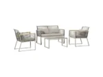 Conjunto de jardín - OUTSUNNY 116x68.5x79 cm, hasta 110,00 kg, Gris