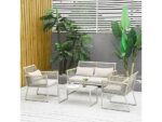 Conjunto de jardín - OUTSUNNY 116x68.5x79 cm, hasta 110,00 kg, Gris - Imagen 6