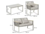 Conjunto de jardín - OUTSUNNY 116x68.5x79 cm, hasta 110,00 kg, Gris - Imagen 7