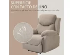 Sofá reclinable - HOMCOM 833-852BG, hasta 0 kg, Crema - Imagen 5