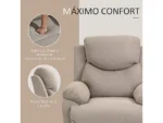 Sofá reclinable - HOMCOM 833-852BG, hasta 0 kg, Crema - Imagen 6