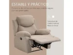 Sofá reclinable - HOMCOM 833-852BG, hasta 0 kg, Crema - Imagen 7