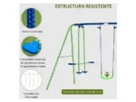 Columpios de jardín - OUTSUNNY 344-035, a partir de 3 año(s), Verde - Imagen 5