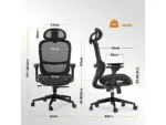 Silla de oficina - SENSE7 Neyo Black, hasta 140 kg, Negro - Imagen 5